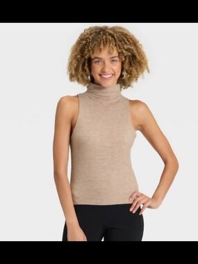 NWT A New Day Brushed Microfleece Sleeveless Mockneck Tank